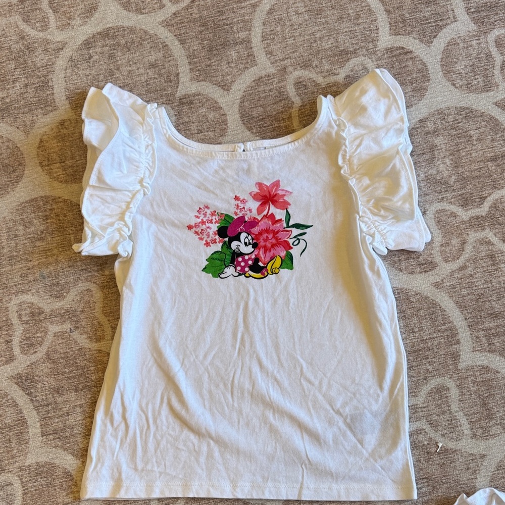 Janie and Jack White Tank Top with Minnie Mouse Design size 8